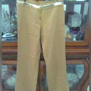BNWT XOXO DRESS PANTS TAN W/ SILVER SEQUIN WAIST SZ. 3/4 HIPPIE DX. MADONNA OLD
